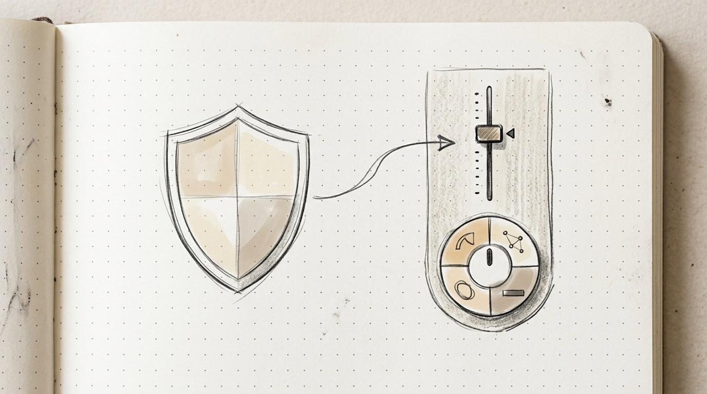 Abstract sketch: governance and mode dial